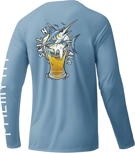 Palmyth Fishing Shirts for Men Long Sleeve UPF 50+ T Shirt Sun Protection Tee