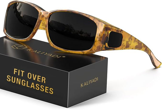 KALIYADI Polarized Sunglasses-Men Women Fit-Over-Glasses: Wrap Around Womens Sunglasses with UV400 for Driving Fishing Golf