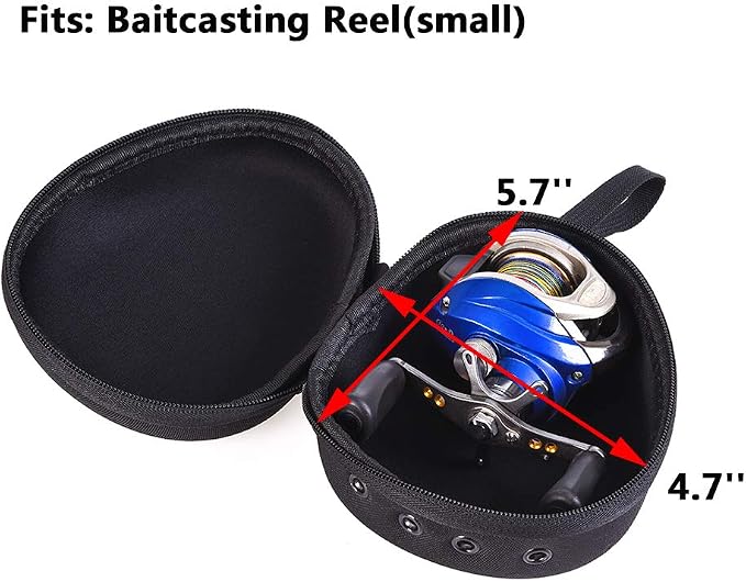 Fishing Reel Protective Case for Baitcasting Drum Spinning Raft Reels - Fishing Accessories Tackle Storage Bag Pouch with Strap