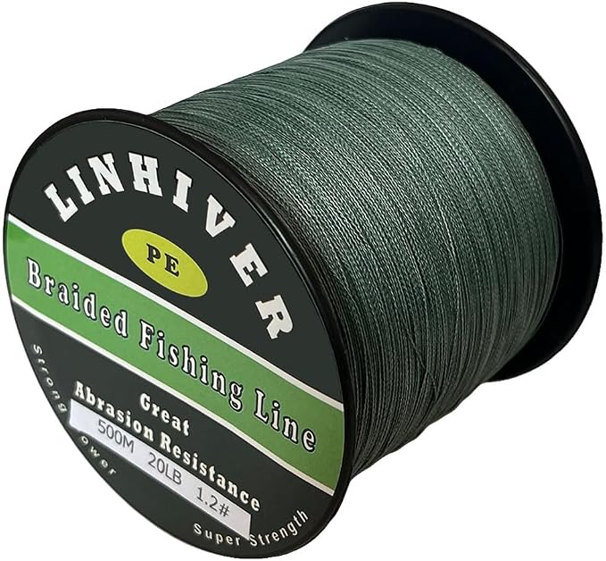 Braided Fishing Line, Strong Power, Great Abrasion Resistance, Thin Diameter, No Stretch, Low Memory and High Sensitivity(164/328/547/1093Yds) 10/15/20/30/40/50/60/70/80/100LB,4/8 Strands