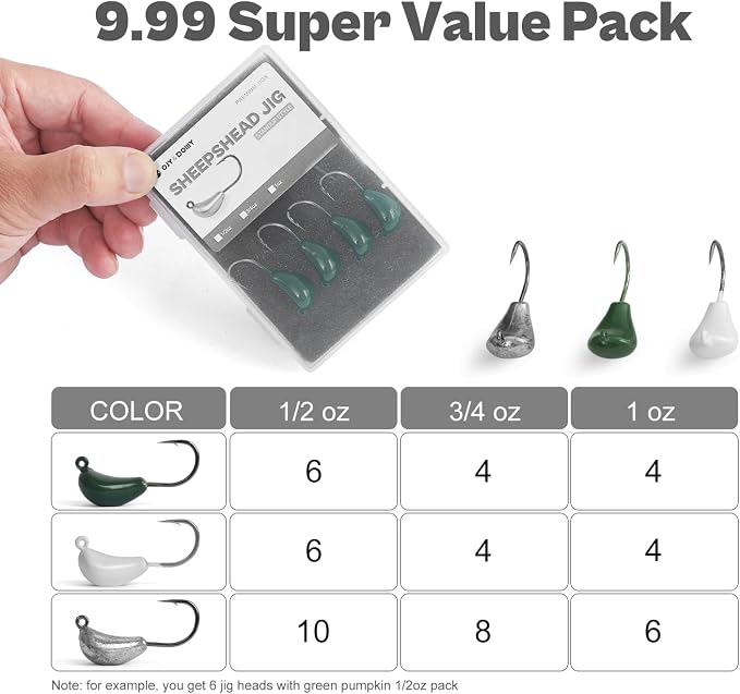 Sheepshead Jigs, Standup Style Jigheads with 4~10PCs, 3X Strengthened Hook Equipped with 1/2 3/4 1oz for Saltwater Fishing