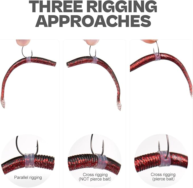 Wacky Worm O-Rings (180/150/120 Packs) – Heavy-Duty Silicone Senko Bait Protector (Only Kit Includes Tool) | Prevents Bass from Ripping Soft Plastics | Fits All Senko Worms (Small/Medium/Large)