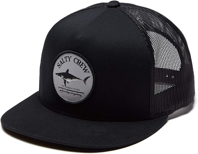 Salty Crew Shark Logo Retro Trucker Hat - Unisex Adjustable Baseball Hat for Adults - Premium Cotton