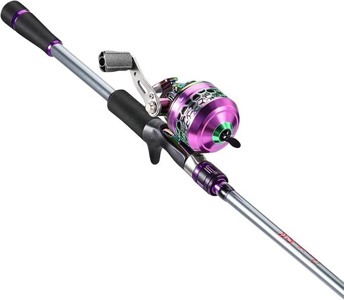 Sougayilang Fishing Reel Rod Combo, Two Pieces Colorful Poratble Light Weight Casting Rod with Spincast Fishing Reel for Freshwater