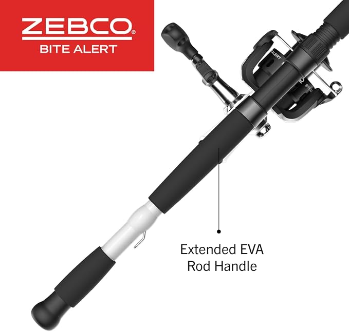 Zebco Bite Alert Spinning Reel and 2-Piece Fishing Rod Combo