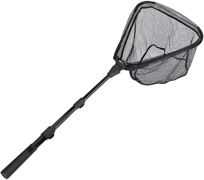 RESTCLOUD Fishing Landing Net with Telescoping Pole Handle, Fishing net Freshwater for Kids Men Women, Extend to 40-63 Inches