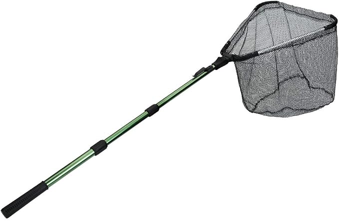 RESTCLOUD Fishing Landing Net with Telescoping Pole Handle, Fishing net Freshwater for Kids Men Women, Extend to 40-63 Inches