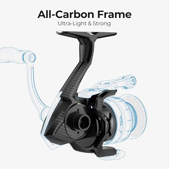 Piscifun Carbon XT Spinning Reels, Light to 5.5oz, Carbon Frame and Rotor, 22LBs Max Drag, 8+1 Shielded BB, 5.2:1 Gear Ratio, Smooth Powerful Freshwater Spinning Fishing Reel