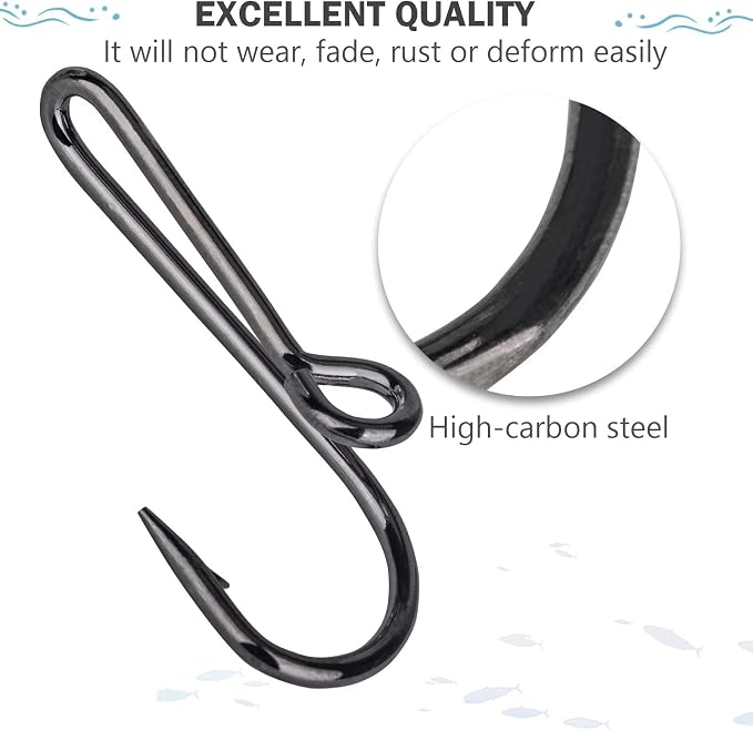 THKFISH Fishing Hooks Hat Pins - Gold Fish Hook Hat Clip - 5PCS Tie Clips Black