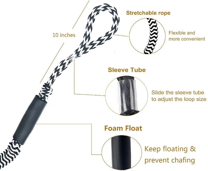 Bungee Dock Lines for Boat Shock Absorb Dock Tie Mooring Rope Boat Accessories 4-5.5 ft,4Pack (Black&White)