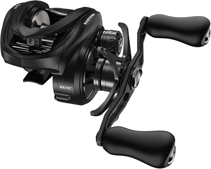 KastKing Mg-Ti Elite Baitcasting Reel with True Titanium Spool, Halo Vortex Magnetic Braking System, Digi-Cut Magnesium Body Frame, TiCon Carbon Fiber Side Covers, 2+9+1 Ball Bearings