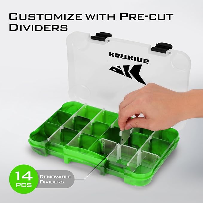 KastKing Tackle Boxes, Plastic Box, Plastic Storage Organizer Box with Removable Dividers - Fishing Tackle Storage - Box Organizer - 2 Packs /4 Packs Tackle Trays - Parts Box