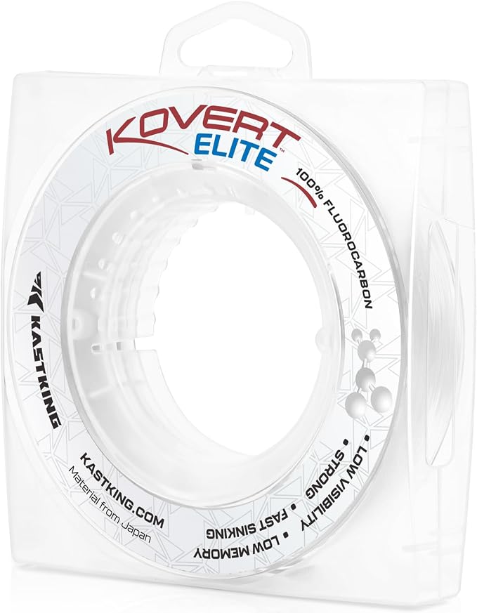 KastKing Kovert 100% Fluorocarbon Fishing Line - Clear Fishing Leader, High Sensitivity, Strong Knot Strength, Shock & Abrasion Resistant, Extreme Clarity, Ultra-Low Visibility, Fast Sinking
