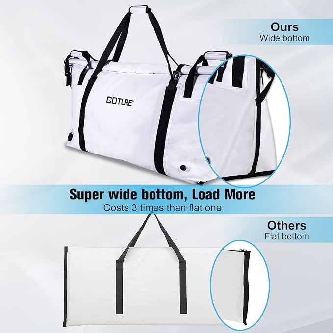 Goture Insulated Fish Cooler Bag,Travel Insulated Cooler Bag,Monster Leakproof Fish Kill Bag, Portable Small/Medium/Large Cooler Bag for Outdoor Travel Camp Beach Picnic with Drain Plug