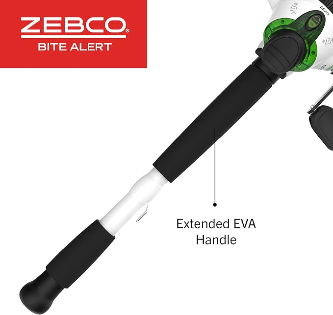 Zebco Bite Alert Spincast Reel and Fishing Rod Combo, Black/White