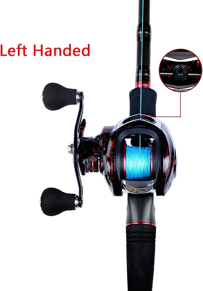 Baitcasting Reels, 7.1:1 Gear Ratio Ultra Smooth Aluminum Spinning Fishing Reel with 10 Magnetic Braking System, 22LB Carbon Fiber Drag, 18+1 Ball Bearings Anti-Corrosion Baitcaster Reel