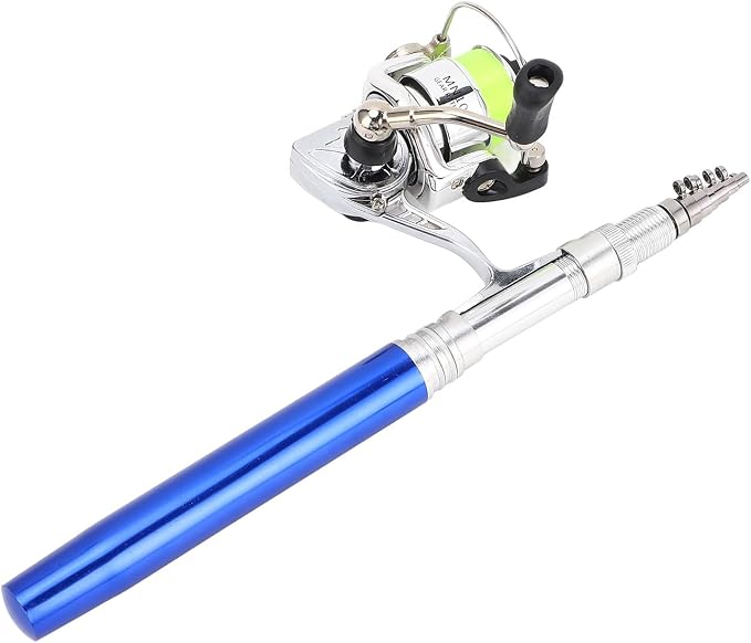 Telescopic Fishing Rod Reel Combo Lightweight Fishing Rod Spin Reel System for Freshwater Saltwater Mini Pen Fishing Pole Kit