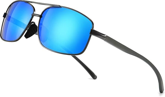 SUNGAIT Ultra Lightweight Rectangular Polarized Sunglasses Men UV400 Protection