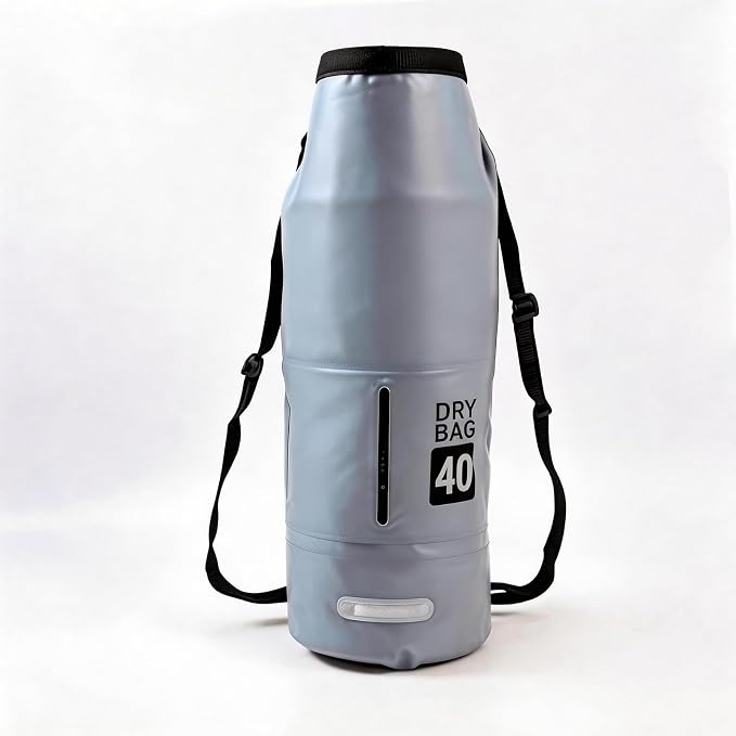 40L Waterproof Dry Bag - Floating Heavy Duty PVC Dry Sack - for Boating, Fishing & Beach - Backpack Style Waterproof Bag for Men & Women