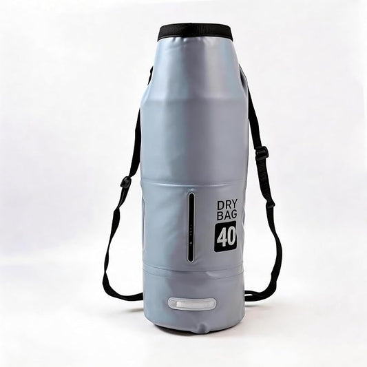 40L Waterproof Dry Bag - Floating Heavy Duty PVC Dry Sack - for Boating, Fishing & Beach - Backpack Style Waterproof Bag for Men & Women