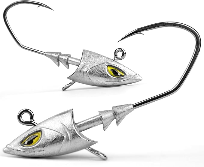 Saltwater Jig Head, Fish Eye Swimbait Jighead for Fishing Inshore/Offshore 1/2 3/4 1 1.5oz with 7/0 Hooks for Redfish, Stripper, Seabass etc.