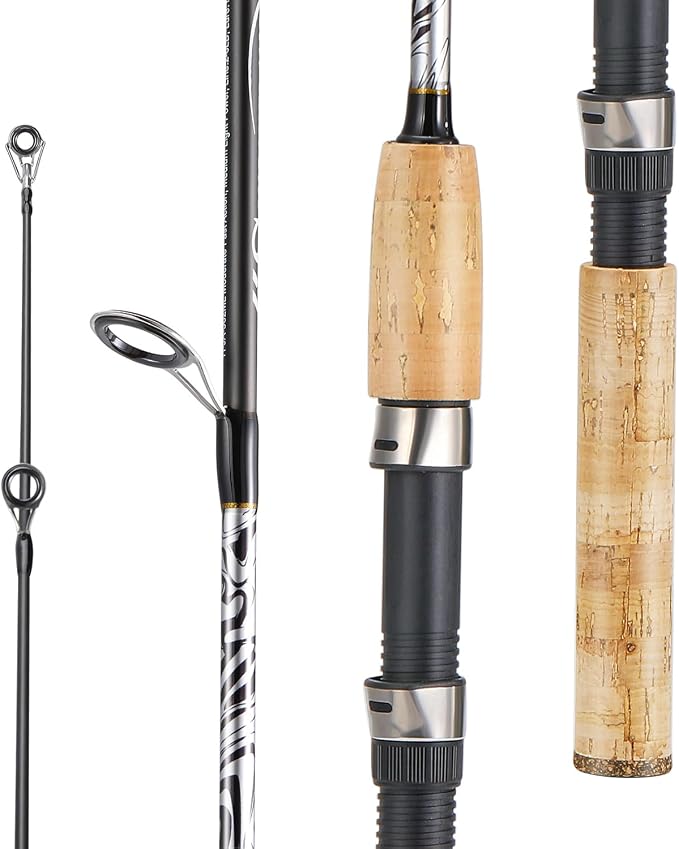 Sougayilang Spinning & Casting Rods, Strong Carbon&Glass Composite Fishing Rod with Stainless Steel Line Guides for Bass, Trout, Panfish, Catfish
