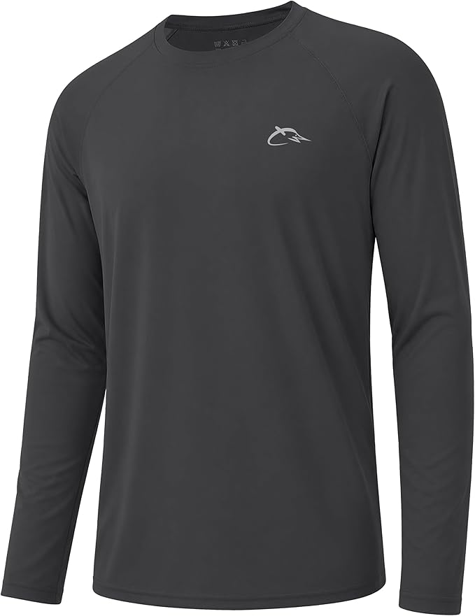 FISHEAL Men's Long Sleeve Fishing Shirts, UPF 50+ Camo Sun Protection Rash Guard, UV Shirt for Swimming Hunting Outdoor