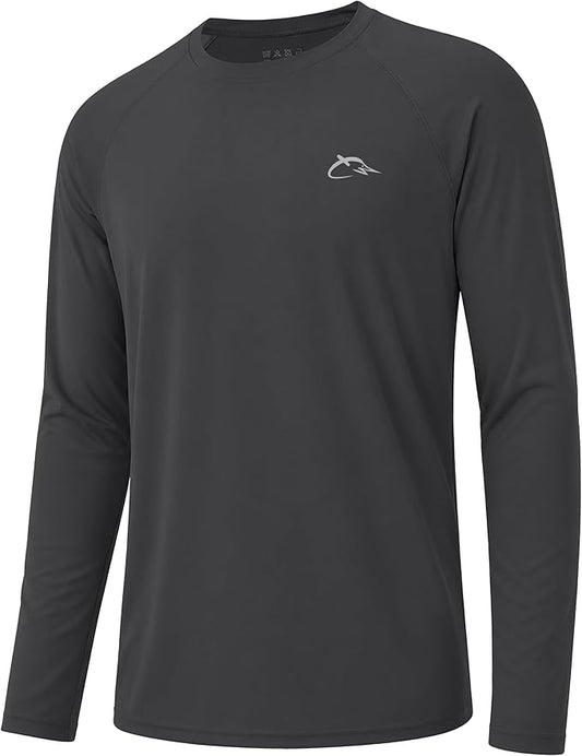 FISHEAL Men's Long Sleeve Fishing Shirts, UPF 50+ Camo Sun Protection Rash Guard, UV Shirt for Swimming Hunting Outdoor