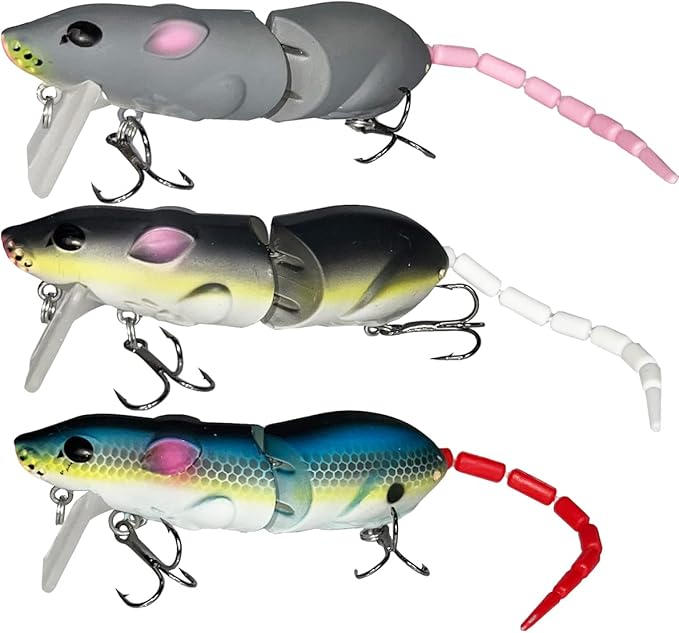 3pcs Topwater Bass Lures, Saltwater Fishing Lure Kit, Propeller Hard Fishing Bait, Top water Trout Pike Perch Musky Crappie Lures, Crankbait with Floating Rotating Tail Tractor (AH8515N- 3.35" 0.53oz)