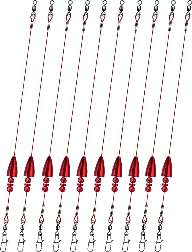 Texas Rigs 10 Pack, Pre-Rigged Bass Fishing Rig with Bullet Weight, Swivel & Snap, Weedless Soft Plastic Rig for Largemouth & Smallmouth Bass