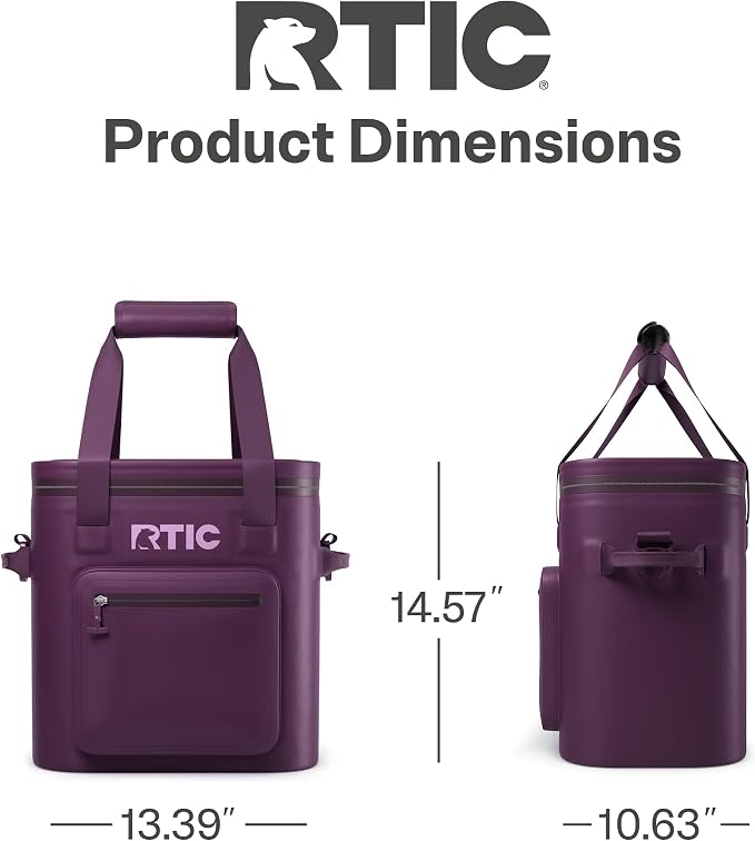 RTIC Ultra-Tough Soft Cooler Pro, Insulated, Waterproof, Leak Proof, Portable Floating Bag for Beverage, Drink, Lunch, Outdoor, Beach, Car, Camping, Picnic, Fishing, Boat
