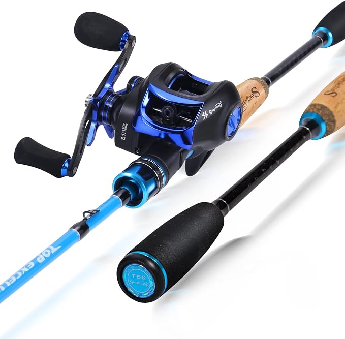 Sougayilang Fishing Rod and Reel Combo, Medium Heavy Fishing Pole with Baitcasting Reel Combo, 2-Piece Baitcaster Combo