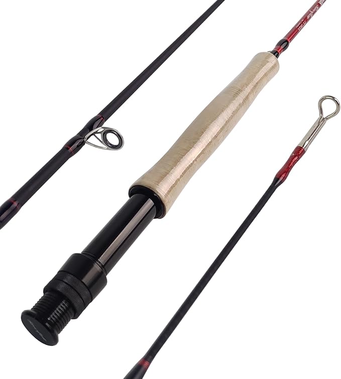 Aventik Riverflow Fly Fishing Rod: 3-Piece (6'1" 0/1wt, 7'3" 2/3wt) & 4-Piece (9'0" 5/6wt) Ultralight Graphite Travel Rod, High Modulus Fast Action Carbon Fiber Rod with Tube