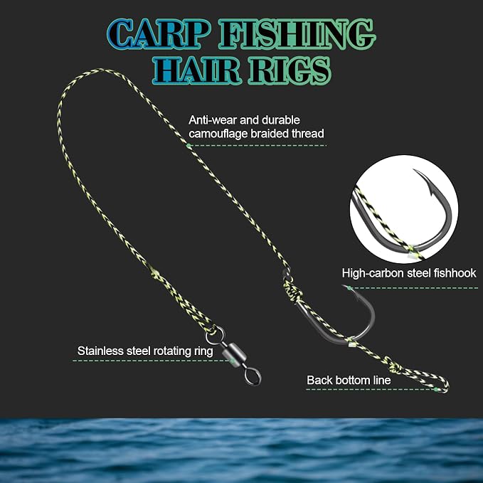 CWSDXM Carp Fishing Hair Rigs Baits Carp Rigs Kit Fishing Equipment Accessories 70pcs/206pcs