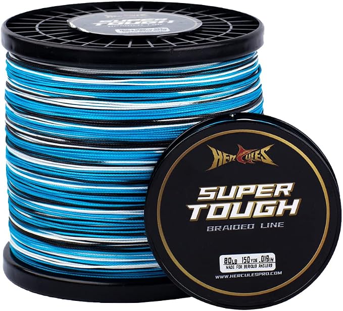 HERCULES Super Tough Braided Fishing Line 4 Strands / 8 Strands, 4lb - 160lb Braid Lines, 150/300/500/1000 Yards for Saltwater
