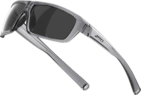 ATTCL Polarized Sunglasses Men for Fishing: UV Protection Lightweight TR90 Sports Wrap Sun Glasses Driving Golf Running