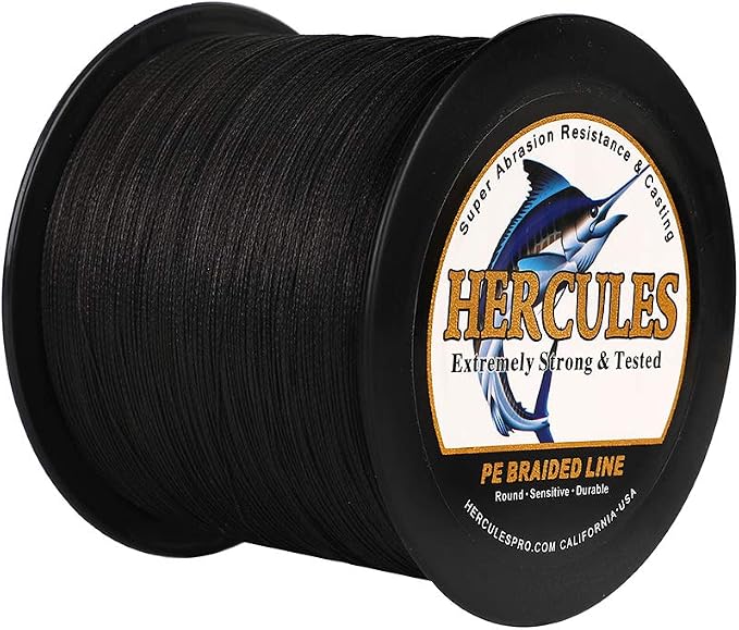 HERCULES Cost-Effective Super Strong 4 Strands Braided Fishing Line 6LB to 100LB Test for Salt-Water, 109/328 / 547/1094 Yards (100M / 300M / 500M / 1000M), Diam# 0.08MM - 0.55MM, Hi-Grade