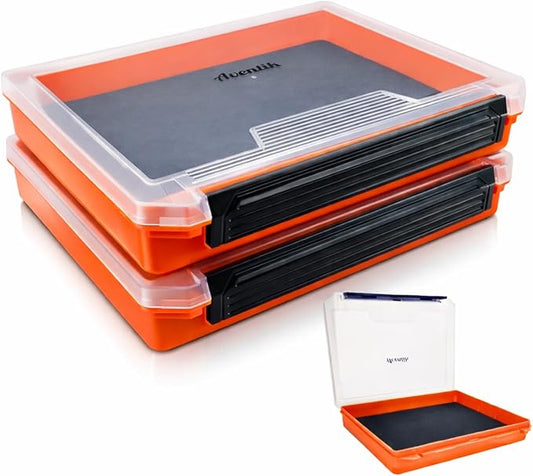 Aventik Fishing Tackle Box Slit Foam Case Jig Box Head Hooks Spinners Spoons Storage Tackle Tray (Orange-3501lure box)