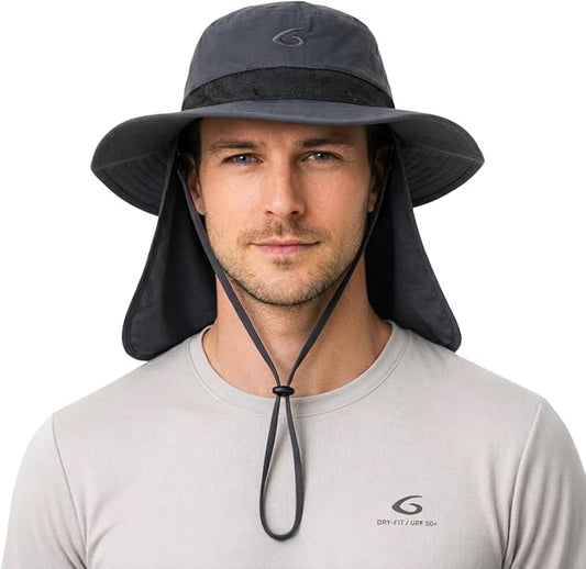 UVCoolix™ Cooling Sun Hat with Neck Flap,UPF 50+ Wide Brim UV Protection Boonie for Hot Outdoor Days