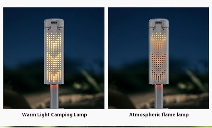 Folding Outdoor Lighting Night Fishing Lamp with 8000mAh Battery Suitable for Camping Trips Emergencies Night Use LED Flame Effect Lamps
