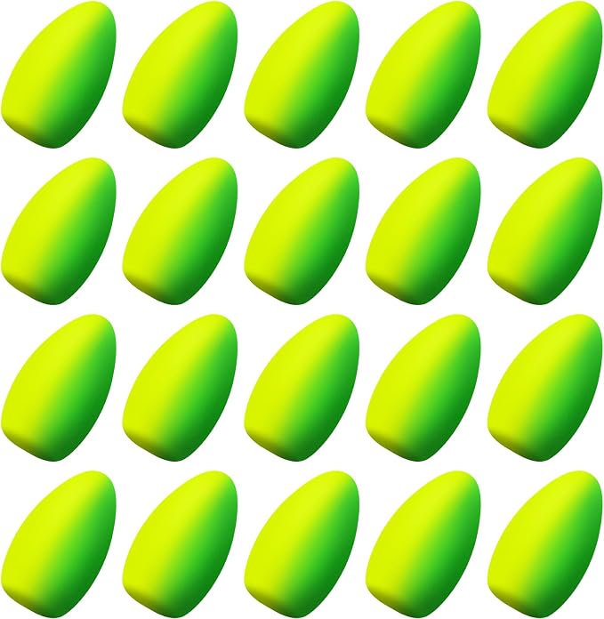 Skylety 60 Pieces Foam Floats Bullet Fishing Foam Snell Floats Pompano Rigs Oval Fly Fishing Strike Indicators for Trout Catfish Walleye