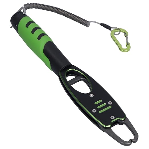 Night Cat Fish Lip Gripper with Scale, 2 in 1 Aluminum Alloy Fish Lip Grabber Professional Fishing Lip Gripper Tool Kit