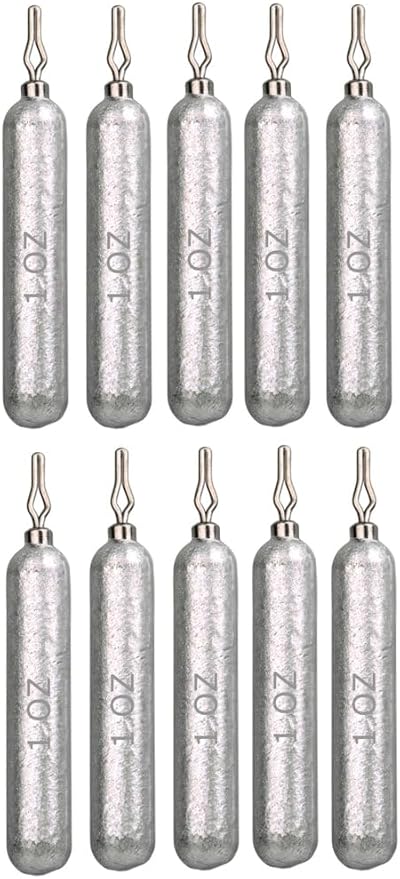 Reaction Tackle Lead Drop Shot Weights for Bass Fishing - Freshwater & Saltwater - Skinny Pencil Shaped Sinkers for Drop Shot Rig