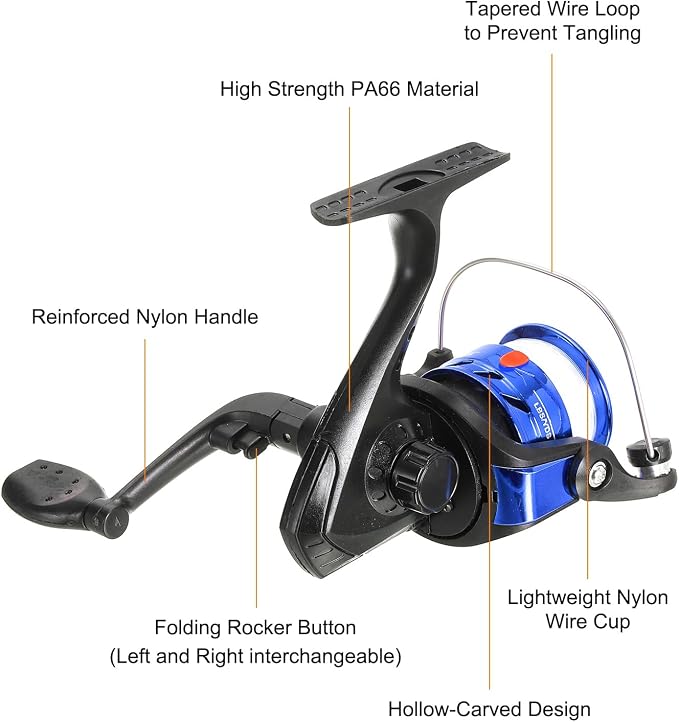 PATIKIL Fishing Reel Left/Right Interchangeable Handle with Fishing Lines
