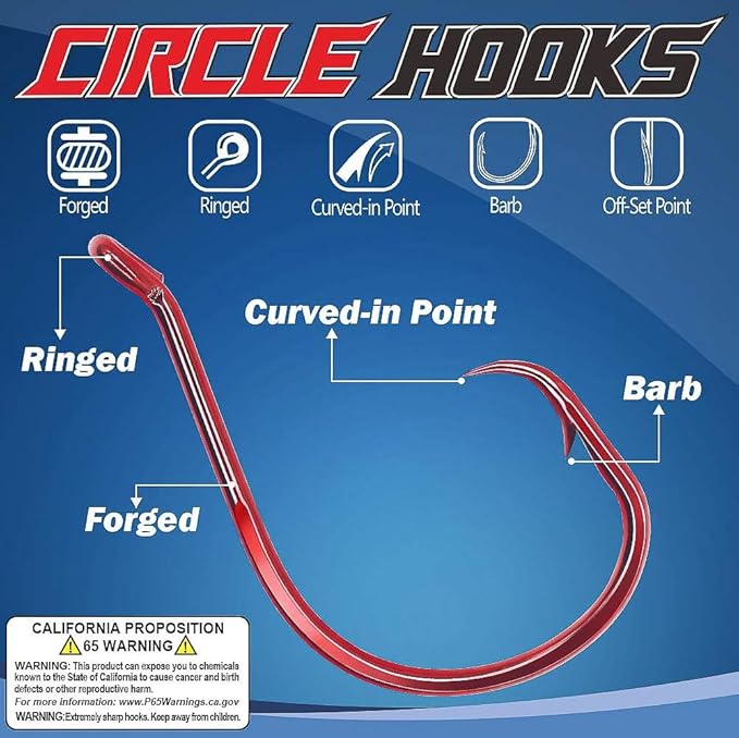 XFISHMAN Circle-Hooks-Fishing-Equipment-Octopus-Hooks-Saltwater-50 Pack #1 –12/0