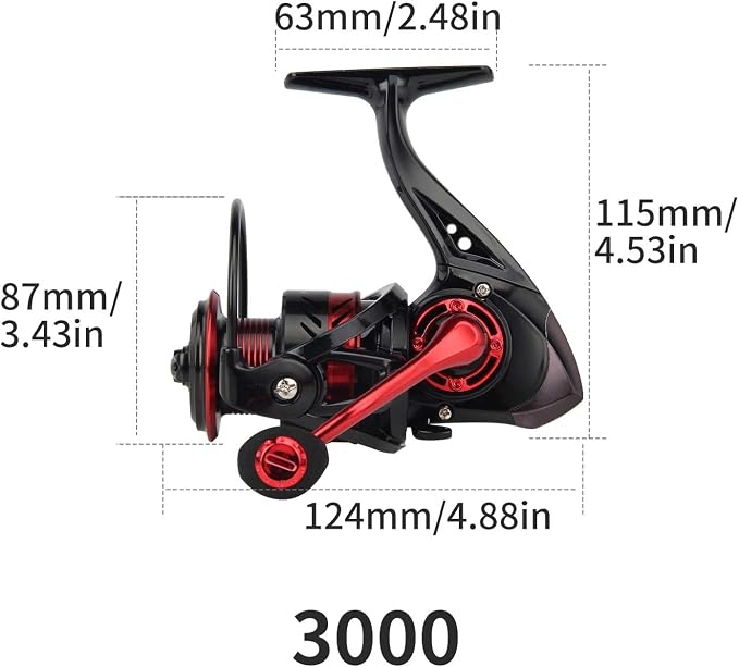 HAUT TON DY Fishing Reel, Saltwater Freshwater Spinning Reel, 33LBs Max Drag, 3+1 Ball Bearings, 5.2:1High Speed Gear Ratio, Spinning Fishing Reels