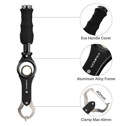 Gomexus Fish Lip Gripper with Scale,Max 40lbs Scale,for Safe Handling Fish,Easy Hook Removal-Ideal Fishing Gifts for Men