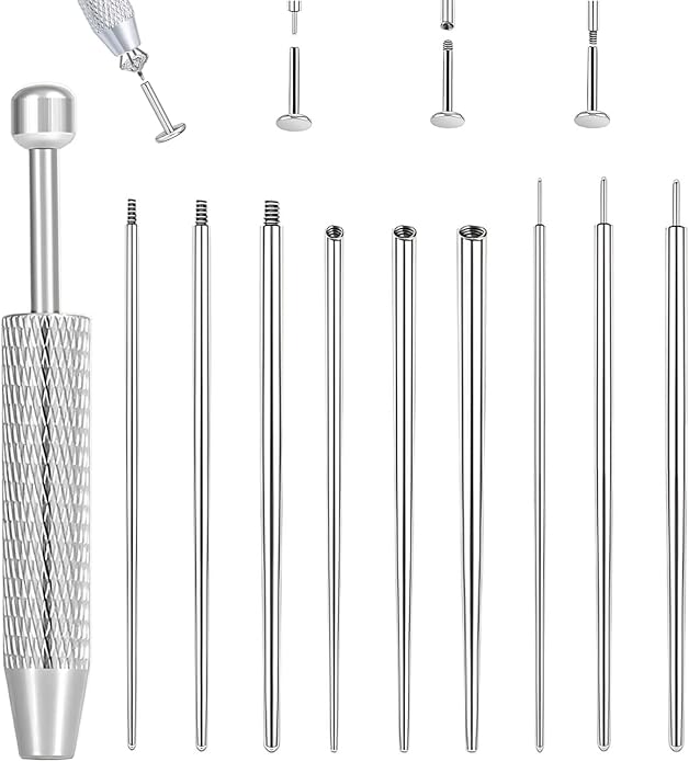 Uni-J Piercing Taper Ball Grabber Tool for Changing Jewelry - 14G 16G 18G 20G Threadless/Internal thread/External Thread Stretching Kit for Ear/Nose/Navel/Nipple/Lip/Eyebrow/Tongue