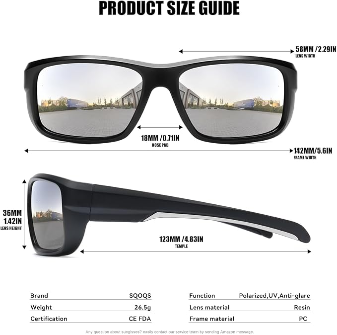 3Pack Polarized Sports Sunglasses for Men, Wrap Around Frame UV400 Goggles Sun Glasses for Cycling Fishing Driving