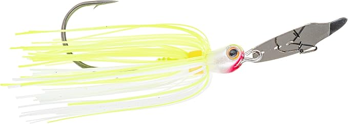 Strike King Thunder Cricket Fishing Lure, Vibrating Swim Jig, Silver Blade, 4/0 Jungle-Style Flipping Hook